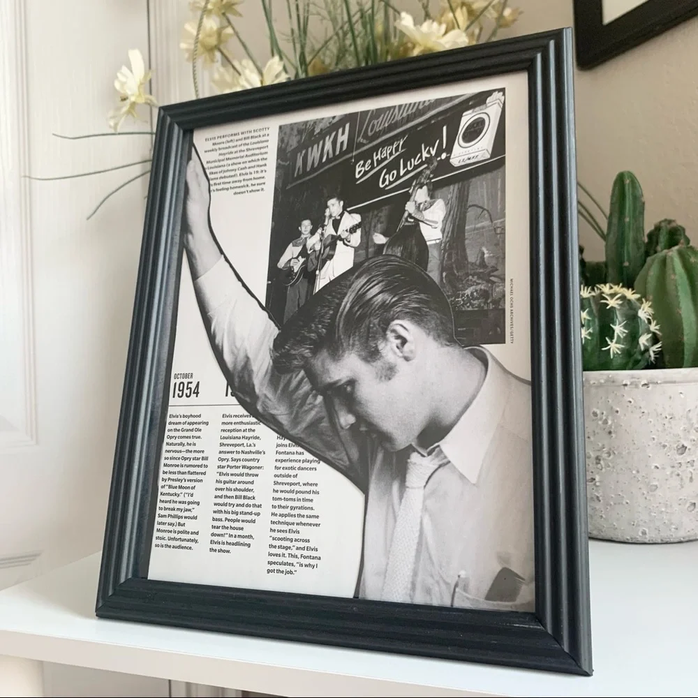 Elvis Presley 1954 Collage Vintage Early Career Rock n‎ Roll Wall Art